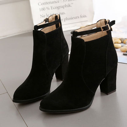 Women’s Pointed-toe Chunky Heel Ankle Boots